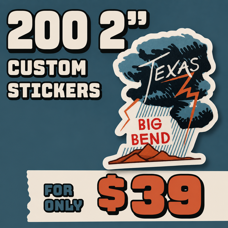 200 Die Cut Stickers for $39