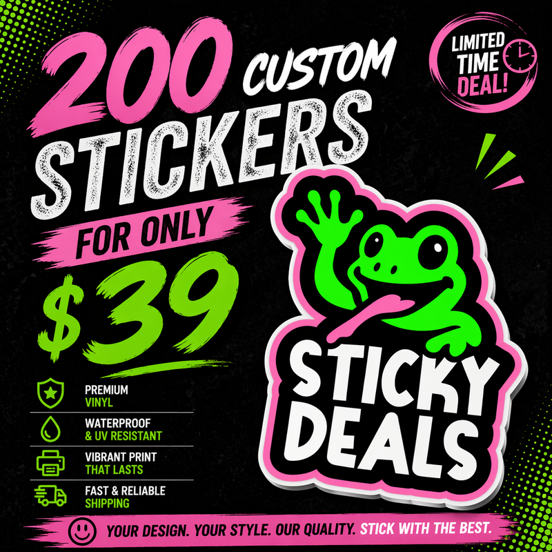 200 Die Cut Stickers for $39