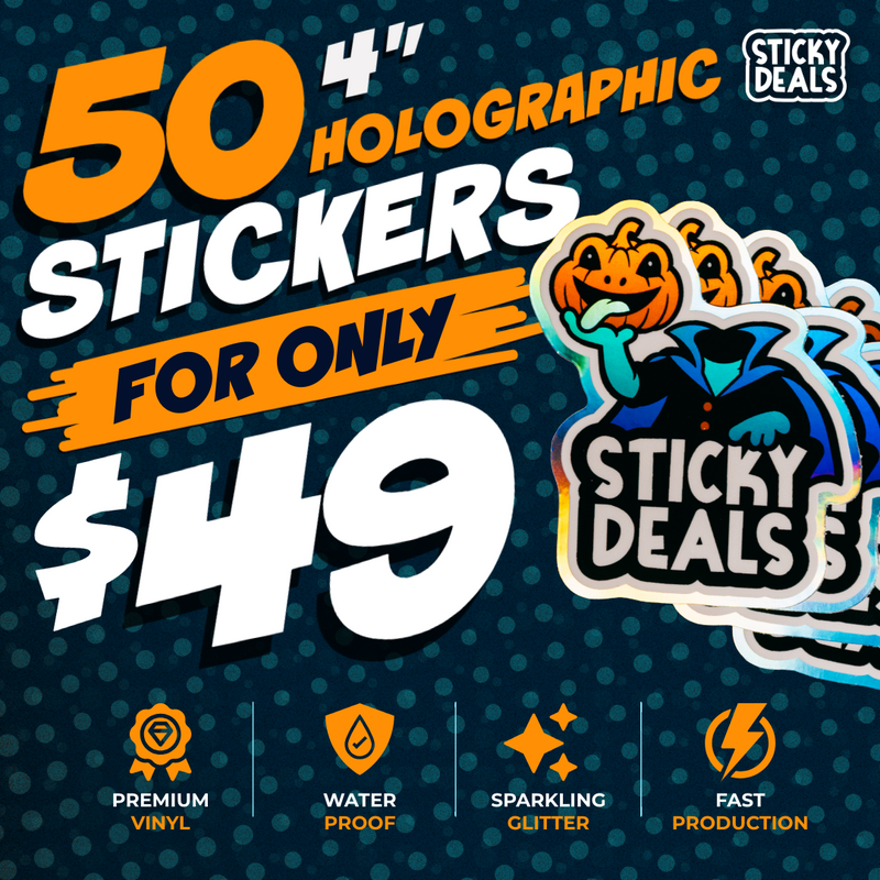 50 4" Holographic Stickers for $49